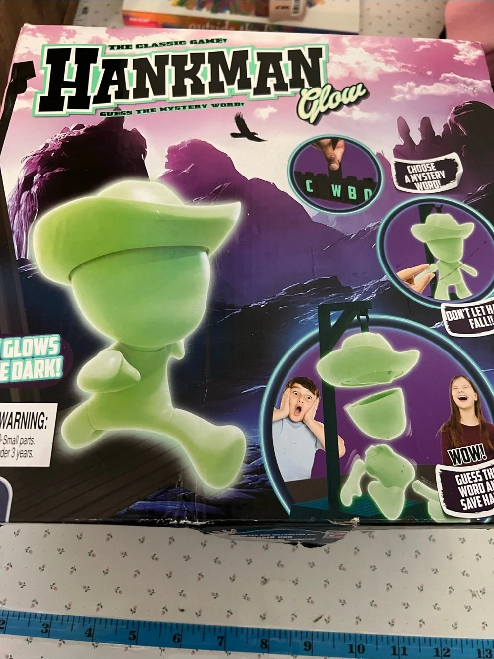 Hankman Glow The Classic Game Glow-in-the-Dark Word Guessing Family Game